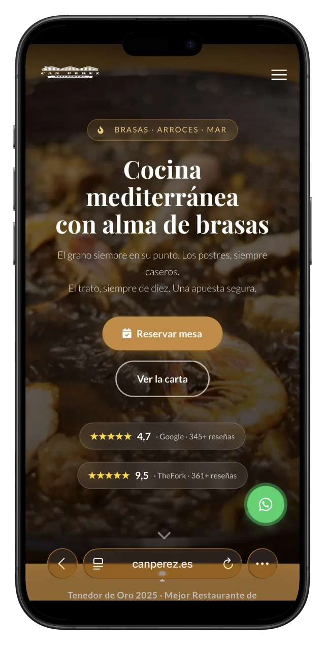 Web para negocio local diseñada por Proximia Studio